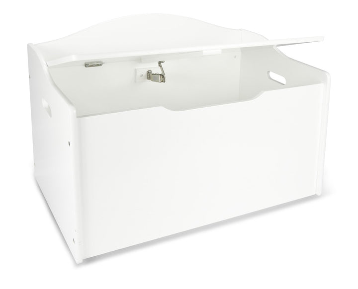 Leomark Kinderbank Hölzerne - Classic White XL - Kindertruhenbank, Behälter für Spielzeug, Truhe für