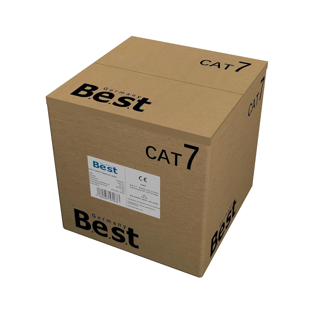 Germany B.e.s.t CAT 7 Verlegekabel 250m Duplex Lan Kabel Kupfer 1000Mhz S/FTP Cat Netzwerkkabel Cat
