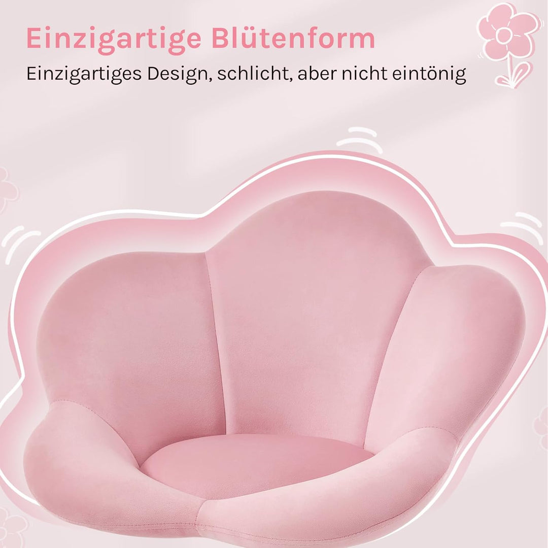 WOLTU Kinder Schreibtischstuhl, Schminktisch Stuhl, Bürostuhl, ergonomisch, höhenverstellbar, Samt,