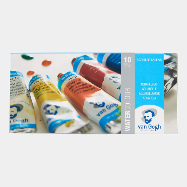 Talens VAN GOGH Aquarellfarbe Basis-Set mit 10 x 10 ml Tuben im Karton 10 ml (10er Pack) 10 General