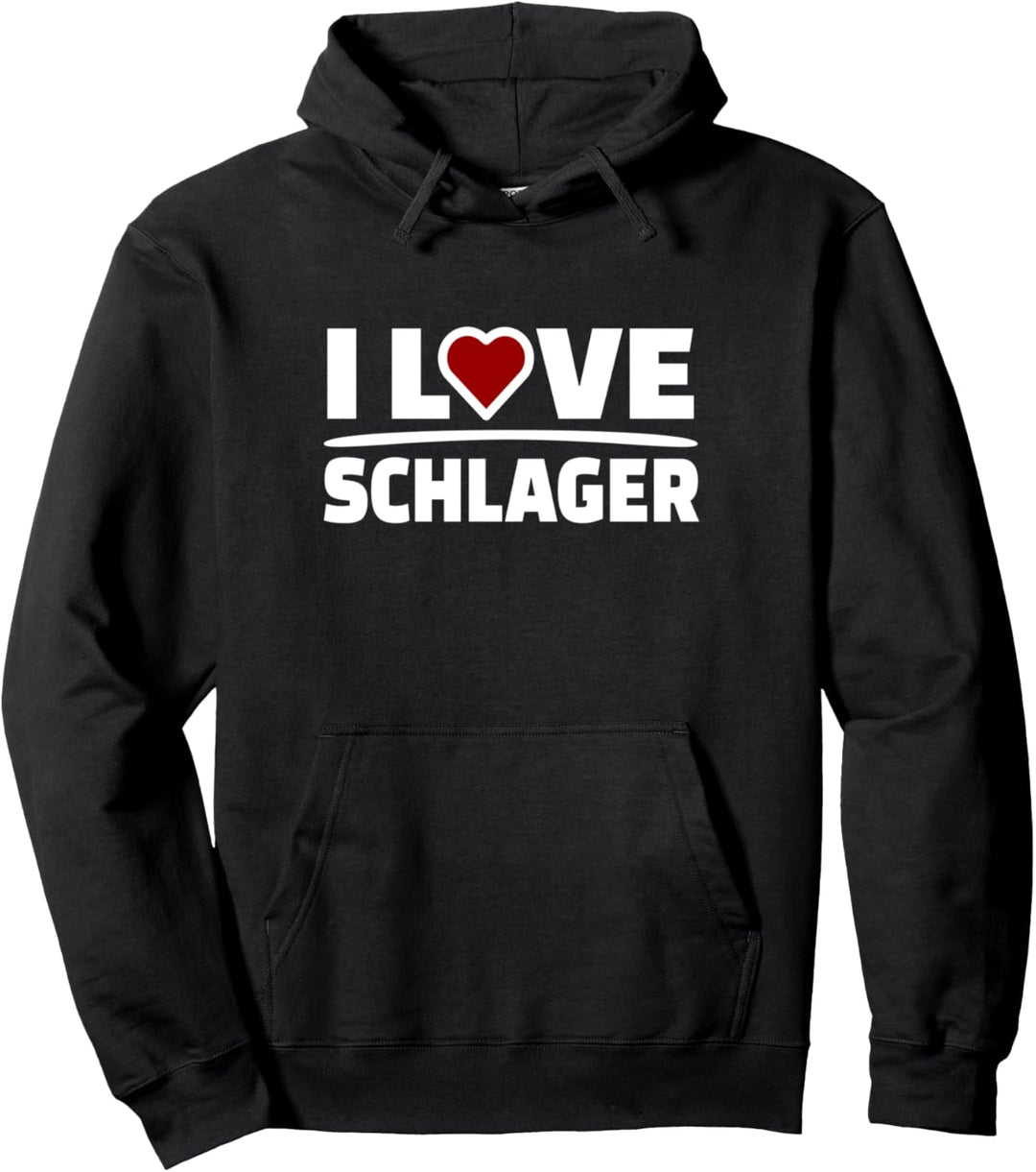I Love Schlager Musik Mallorca Saufen Party Sprüche Pullover Hoodie