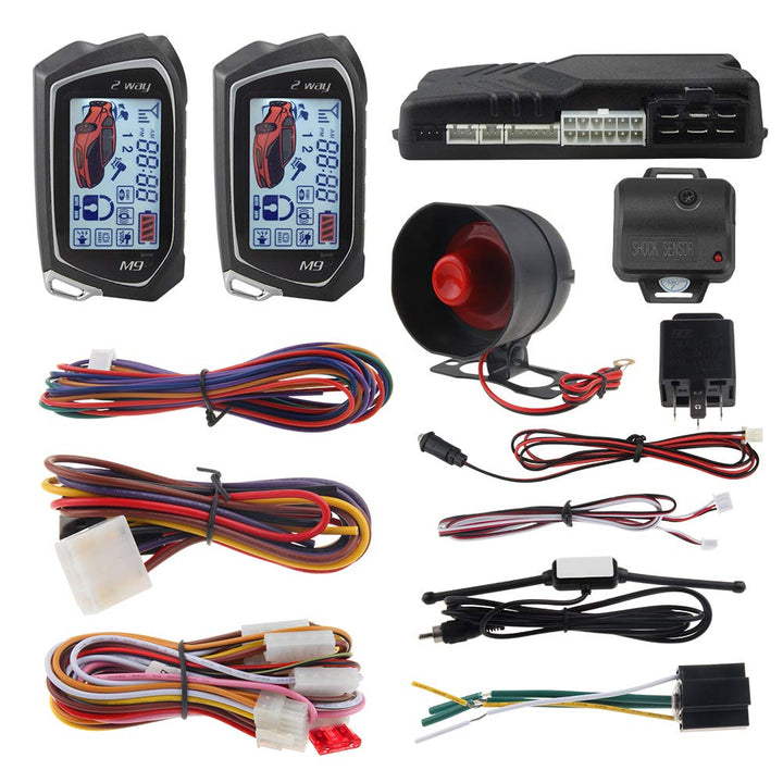 Easyguard 2-Wege-Auto-Alarmanlage EC201-M9 mit 4,4 cm grossem LCD-Pager-Display, Fernstarter, Turbo-