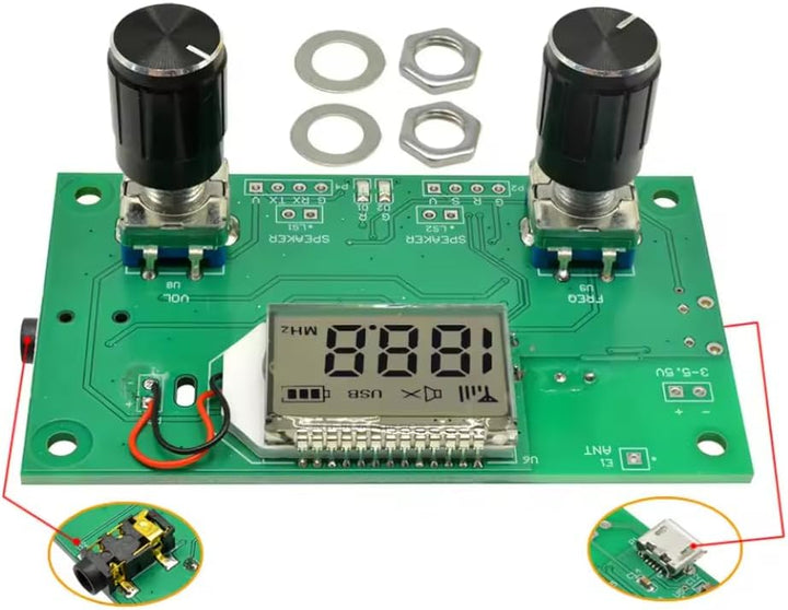 DollaTek FM Radio Empfängermodul 87–108 MHz Frequenzmodulation, Stereo-Empfangsplatine mit LCD-Digit