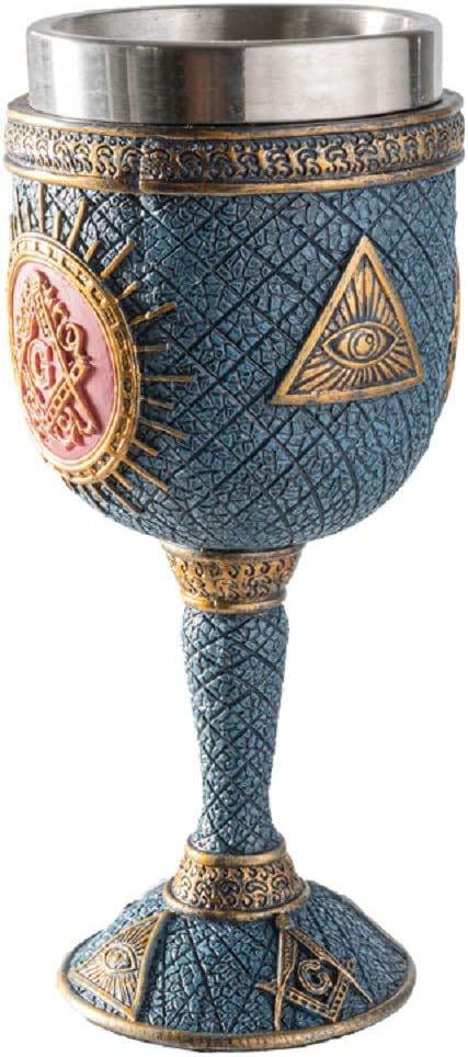 Pacific Giftware Masonic Square and Compasses Goblet with Removeable Inner