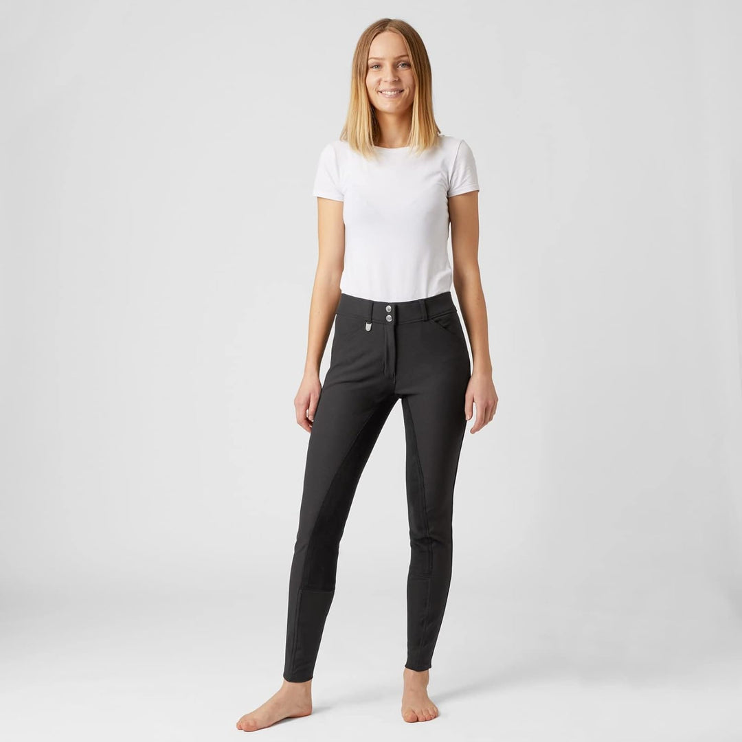 HORZE Damen Reithose Grand Prix, Turnierreithose mit Ledervollbesatz 34 Schwarz, 34 Schwarz