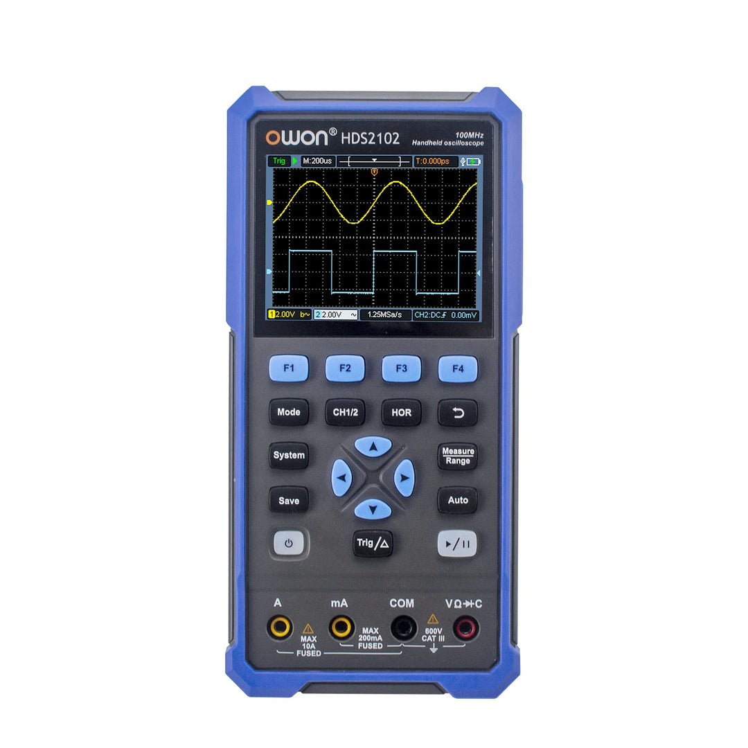 HDS2102 2-in-1-Handheld-Digitaloszilloskop 2 Kanäle mit 100 MHz Bandbreite Digitales True-RMS-Multim
