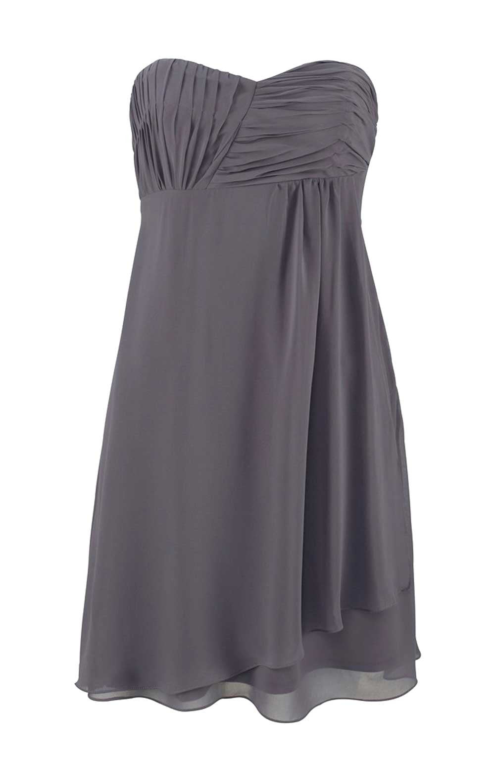 Laura Scott Evening Damen-Kleid Chiffon-Cocktailkleid Grau Grösse 38