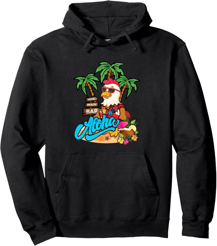 Hawaii Hawaiian Vacation Souvenir Aloha Tropical Chicken Pullover Hoodie