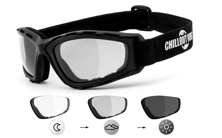 Chillout Rider® | SELBSTTÖNEND | Motorradbrille, Motorradbrille winddicht, Herren &amp; Damen| beschlagf