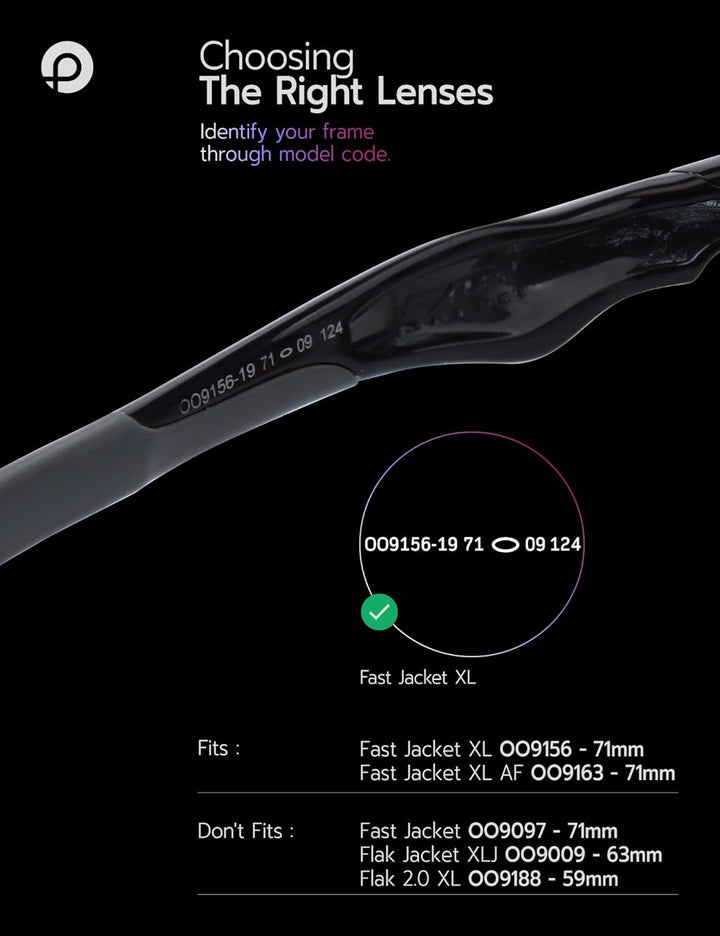 PapaViva Objektive Ersatz & Gummi Kits für for Oakley Fast Jacket XL OO9156