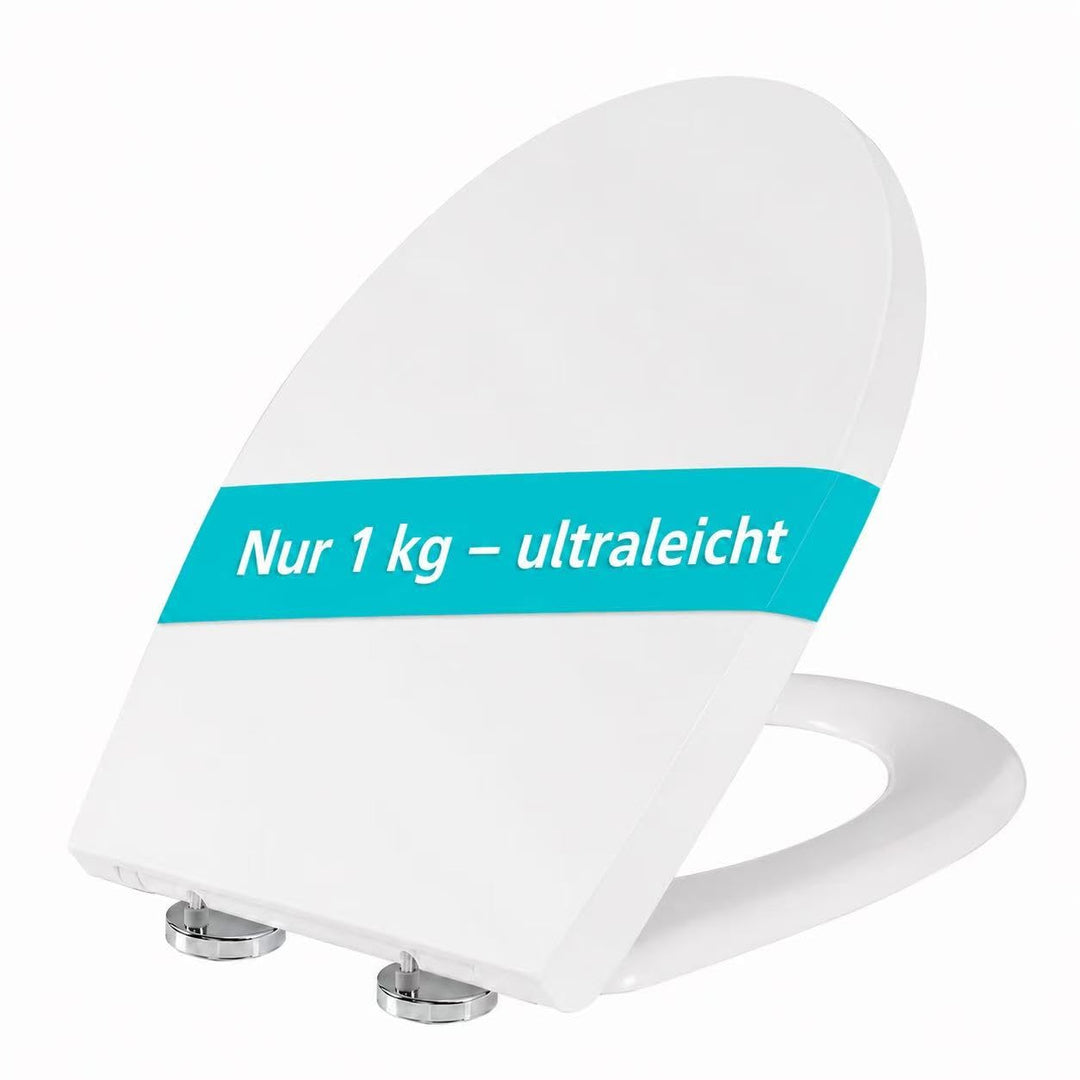 Toilettendeckel mit Absenkautomatik,WC Sitz Quick Release Funktion und Softclose, Einfache Montage A