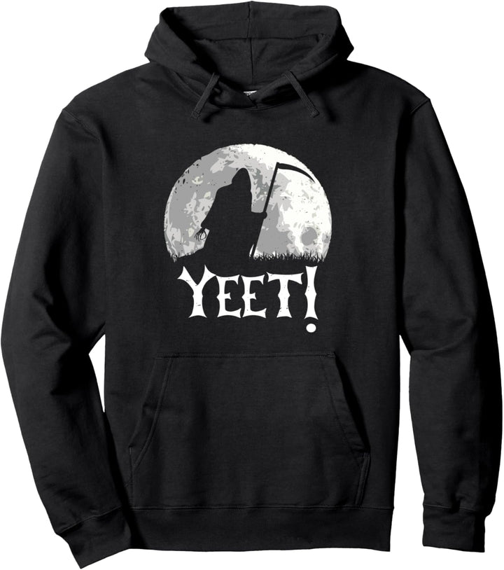 Yeet Lustiger Cartoon Sensenmann Sense Halloween Spirit Pullover Hoodie