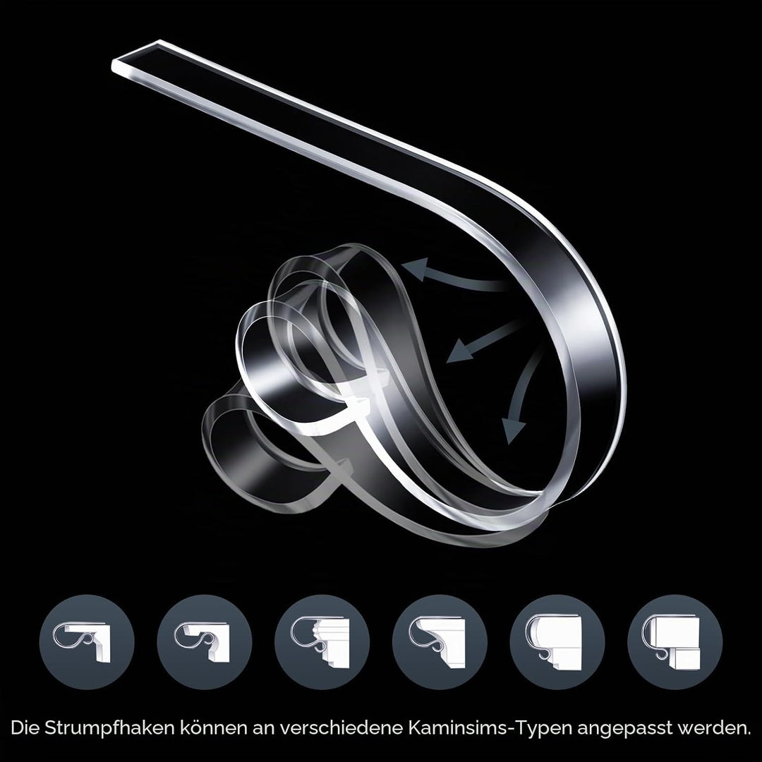 Jetec 8 Stück Acryl Weihnachten Strumpf Halter Haken Weihnachtsstrumpf Clips Strumpf Kleiderbügel Ha