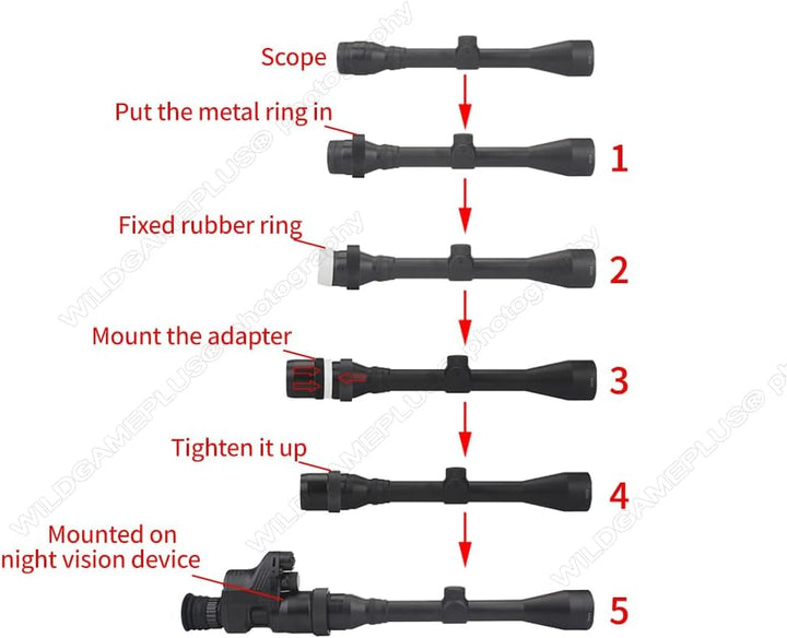wildgameplus 38-46mm Schnellmontageadapter Halterungshülse Kompatibel mit Pard NV007/NV007A/NV007V/S