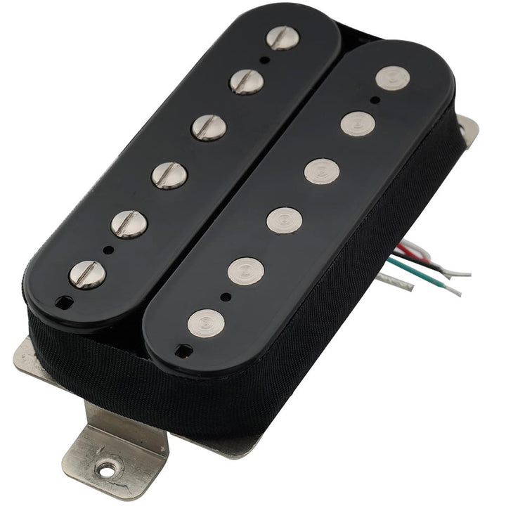 Artec VH-Rock Alnico 5 Uncovered Humbucker Tonabnehmer Hals Pickup 8,6K für E-Gitarre, Schwarz, Hals