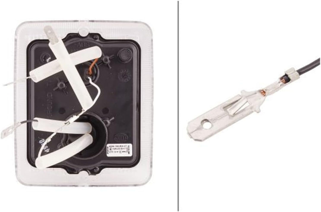 HELLA - Heckleuchte - LED - 24V - Einbau/Schraubanschluss - Lichtscheibenfarbe: transparent - Kabel: