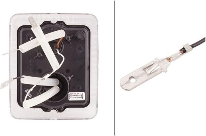 HELLA - Heckleuchte - LED - 24V - Einbau/Schraubanschluss - Lichtscheibenfarbe: transparent - Kabel: