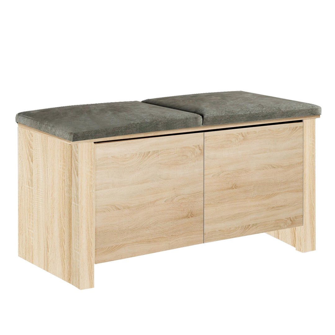 Schuhschrank 100x37x58 cm mit Sitz - Praktische Schuhkipper mit Klappe für Optimale Schuhaufbewahrun