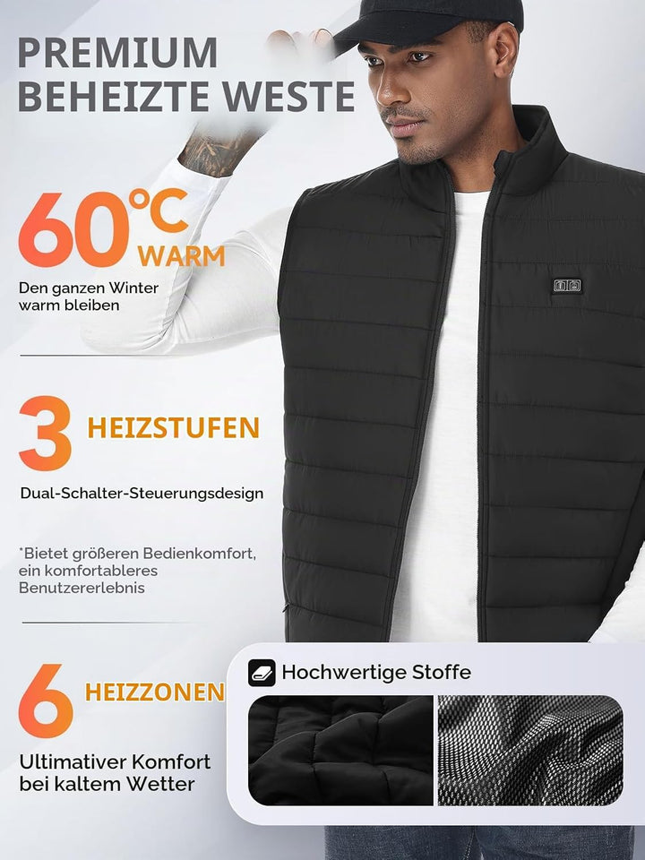 Beheizbare Weste, Heizweste für Damen Herren, Beheizte Jacke, Heizjacke mit Powerbank, 7.4V/5.0V Wär