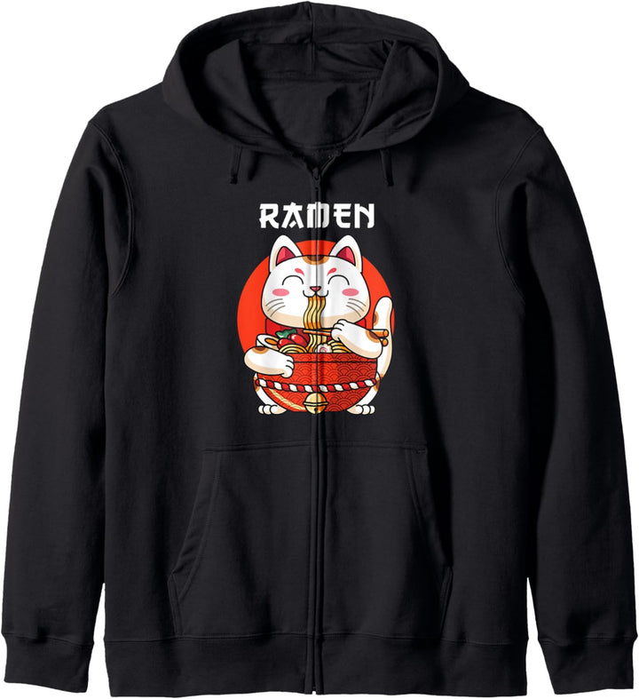Ramen Maneki Neko Katze Kapuzenjacke