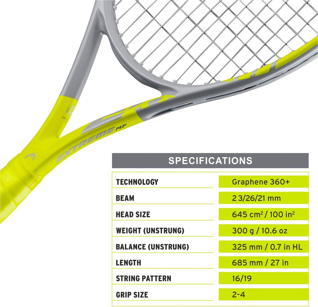 HEAD Graphene 360+ Extreme Mp Tennisschläger U 30 gelb, U 30 gelb