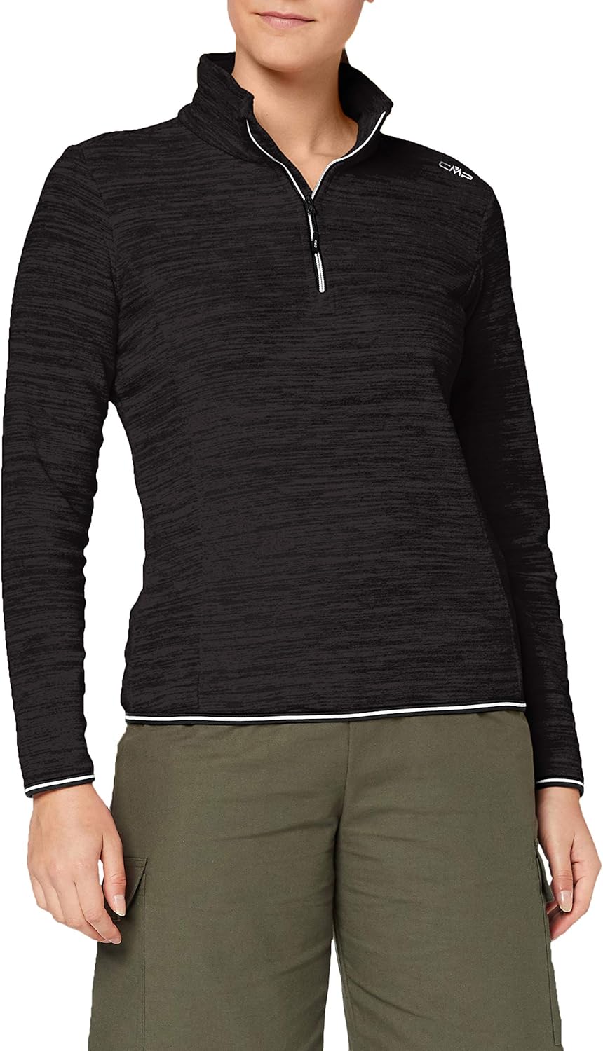 CMP Damen Arctic Fleece-Pullover für Damen Sweater 40 Schwarze Mel., 40 Schwarze Mel.