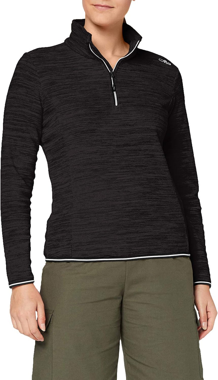 CMP Damen Arctic Fleece-Pullover für Damen Sweater 40 Schwarze Mel., 40 Schwarze Mel.