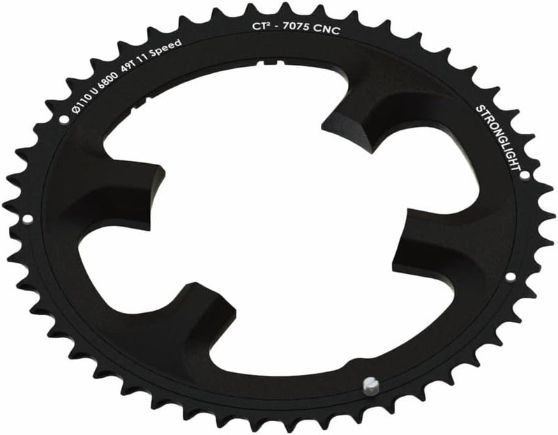 Stronglight Kettenblatt Ultegra (110mm | aussen | 52 Zähne | CT2 11-Fach) Schwarz, Schwarz
