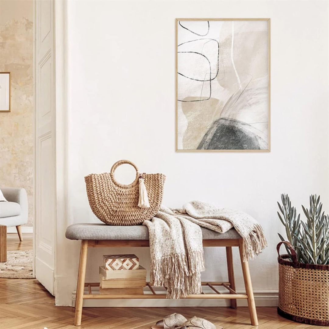 Sarah Duke 3er Poster Set, Beige Abstrakt Wandbilder Wohnzimmer Bilder, Moderne Leinwandbilder Wandp