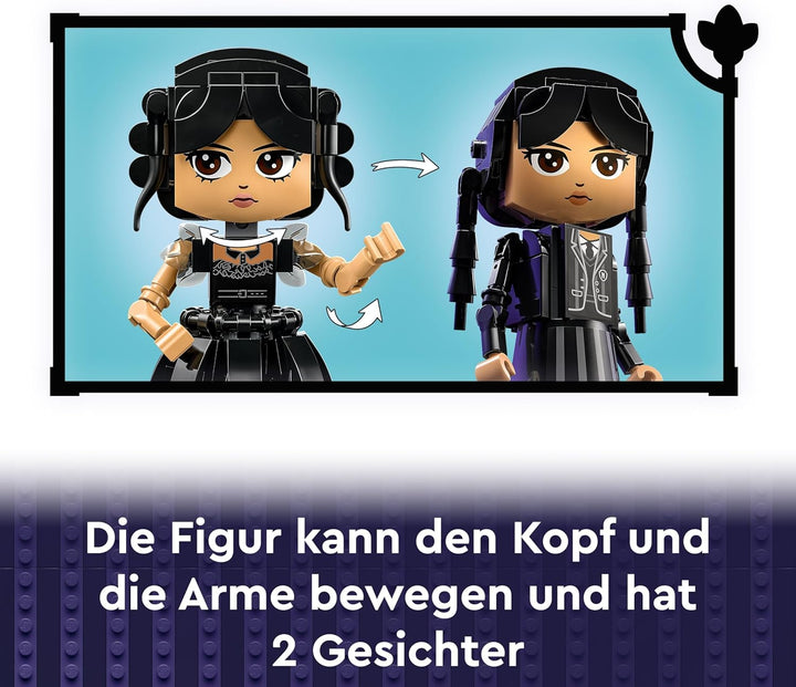 LEGO Wednesday: Wednesday Addams Baufigur, Set zum Sammeln für Kinder, Spielzeug zum Umbauen mit Ele
