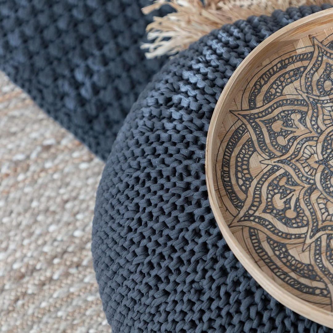 DIY Häkel & Strick Set Zpagetti Pouf Smokey Antracite Anthrazit, Anthrazit