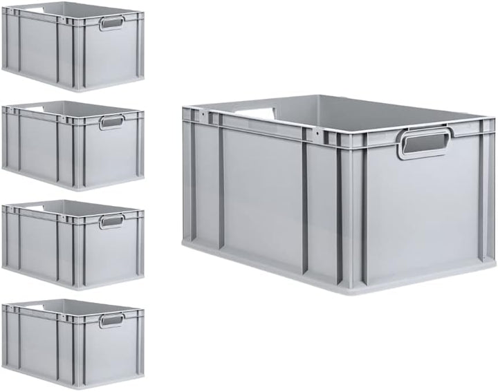 PROREGAL SparSet 5x Eurobox NextGen Grip | HxBxT 32x40x60cm | 65 Liter | Griffe offen | Verstärkter