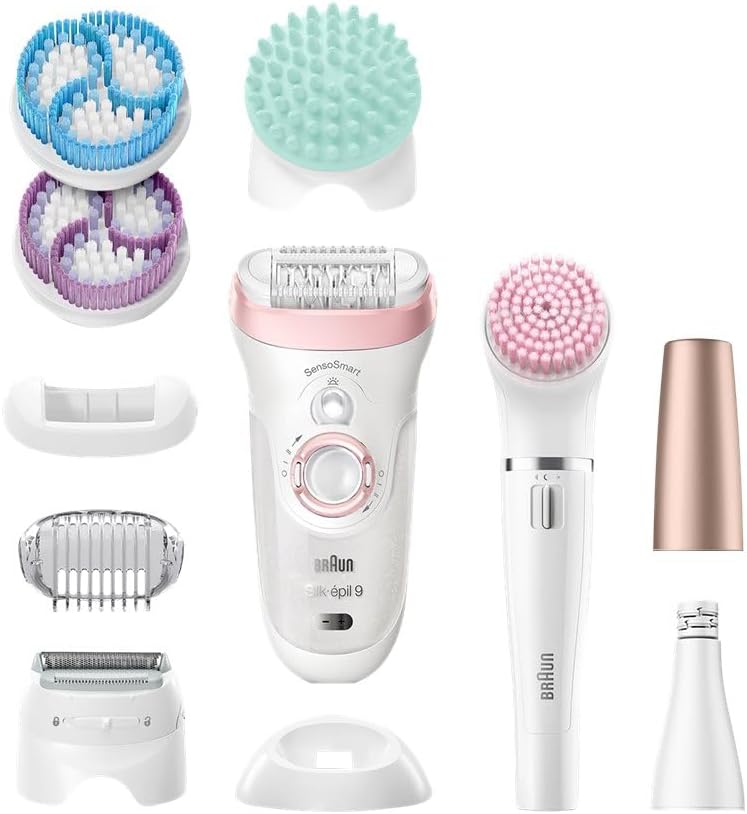 Braun Silk-épil Beauty-Set 9 Deluxe 7-in-1 Epilierer Damen / Haarentferner, Facespa Gesichtsepiliere