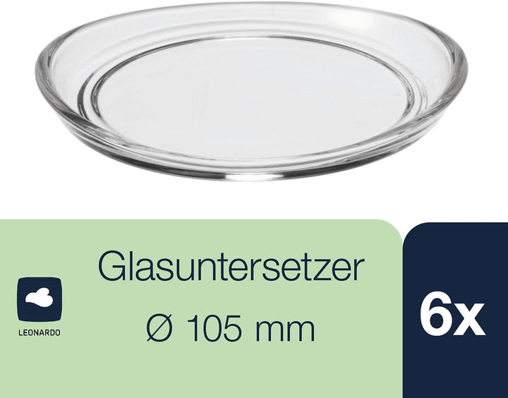 Leonardo Loop Untersetzer 6er Set, spülmaschinengeeignete Unterteller für Wasserkaraffen oder Weinfl