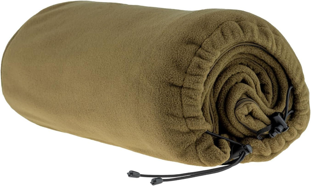 EUROHUNT Fleecedecke, 2-in-1-Funktion, auch als Schlafsack verwendbar, olivgrün, ca. 180x160cm