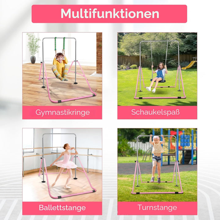 ORIENTOOLS Kinder Gymnastikstange Höhenverstellbare horizontale Stangen Faltbar Gymnastik Junior Tra