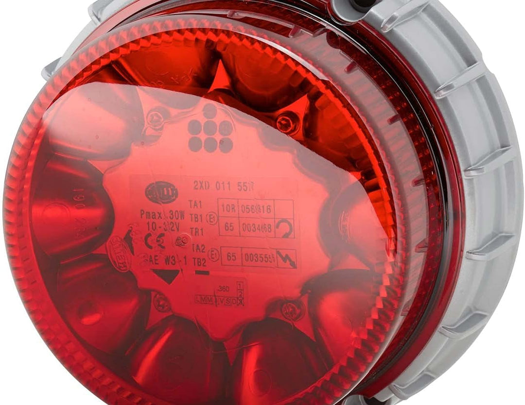 HELLA - LED-Blitz-Kennleuchte - K-LED 2.0 F - 12/24V - rot - Schraubanschluss/Anbau - 2XD 011 557-12