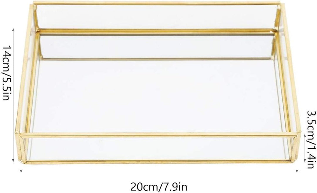 Yosoo Health Gear Elegante Glas Aufbewahrungsbox, Vintage Design, Gold Metallrahmen, Schmuck und Kos