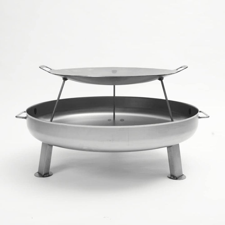Czaja Feuerschalen® Grillplatte und Feuerschale Ø 58 cm - Mobile Feuerschale und Feuerplatte Silber