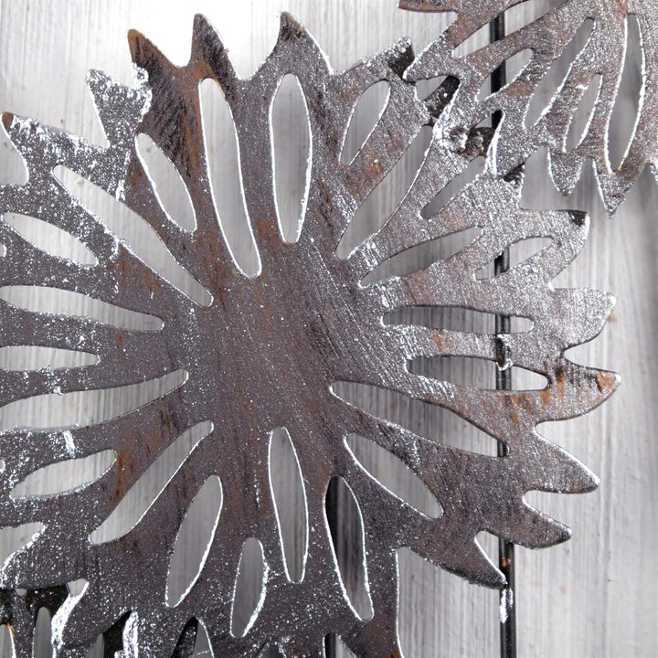 DESIGN DELIGHTS EINZIGARTIGE WANDDEKO Pure Flowers | Metall, 62 cm, Silber/braun | Wanddekoration Bl