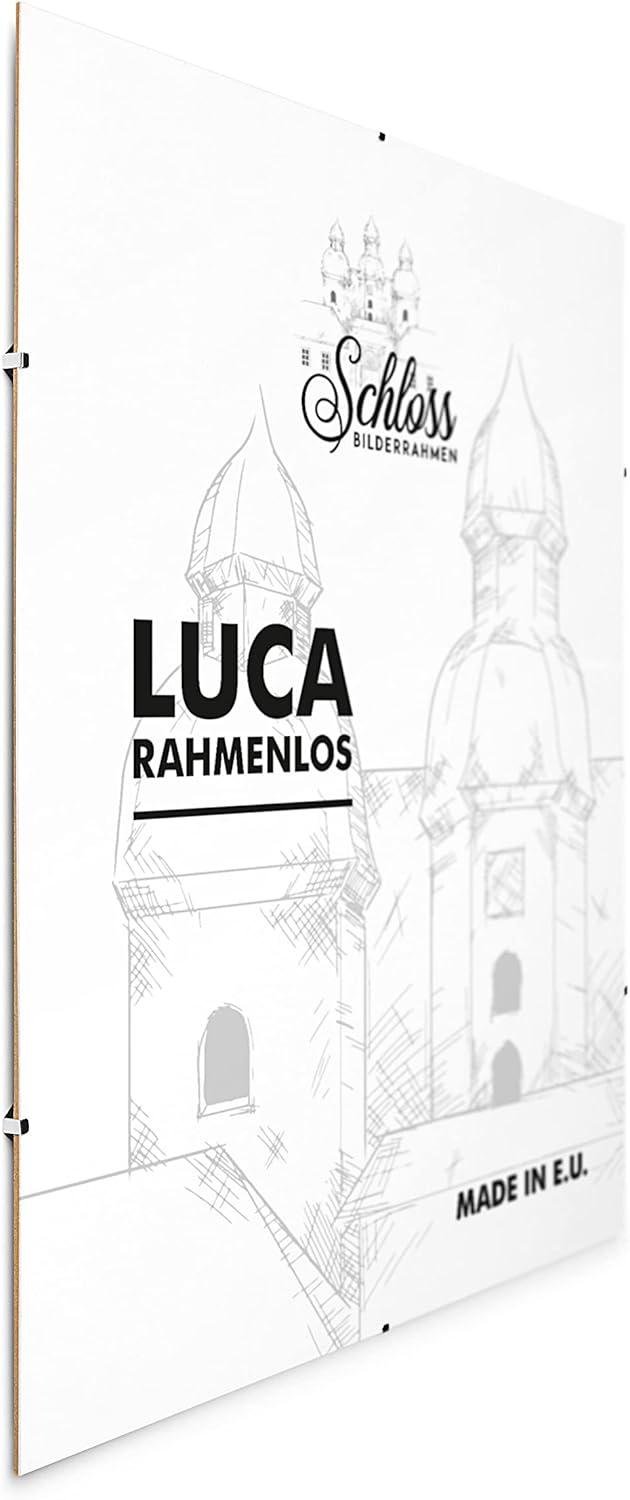 Schloss BILDERRAHMEN Luca rahmenlos 42x59,4 cm DIN A2, rahmenloser Bildhalter