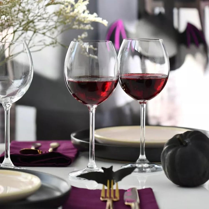 Krosno Rot-Weingläser | Set von 6 | 350 ML | Venezia Kollektion | Perfekt für Zuhause, Restaurants u