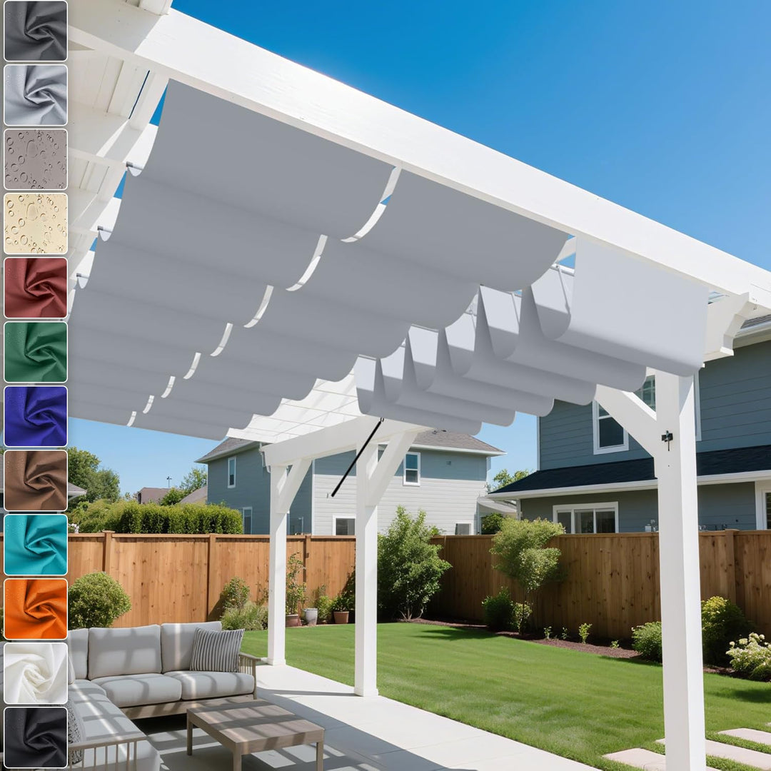 Einziehbare Welle Sonnensegel mit Ösen 1x3.5m - Wellenmarkise Nach Mass, Wasserdicht, 95% UV-Schutz,