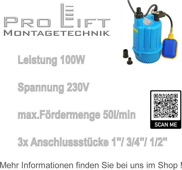 230V Tauchpumpe, mit Schwimmschalter, blau, 100W, SP100FJ, 01958