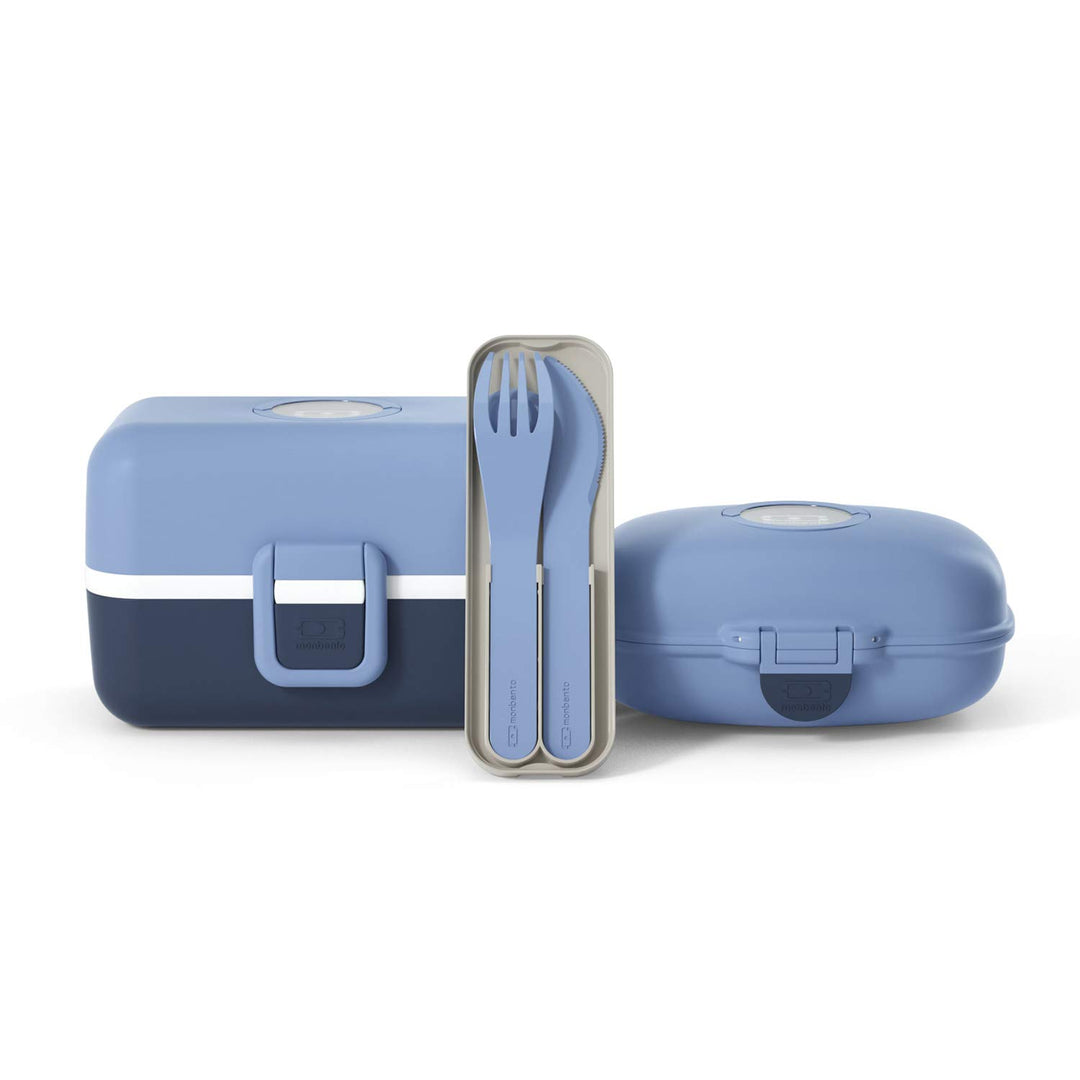 monbento - Kinder Lunchbox Set - Mit Brotdose MB Tresor Infinity mit 3 Fächern, Snackbox MB Gram Inf