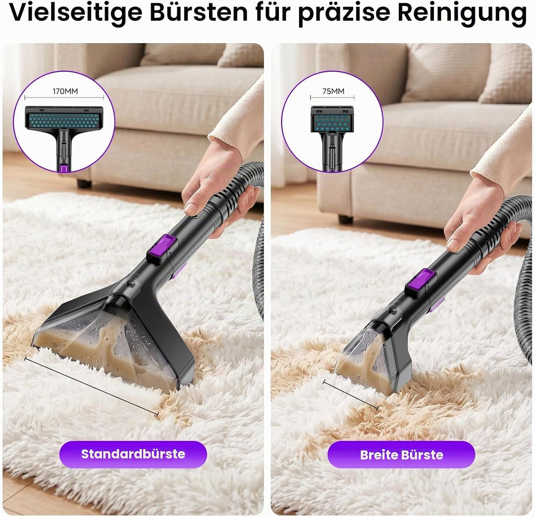 Waschsauger Polsterreiniger Gerät, 600W 21kPa Tragbarer Teppichreiniger Violett, Violett