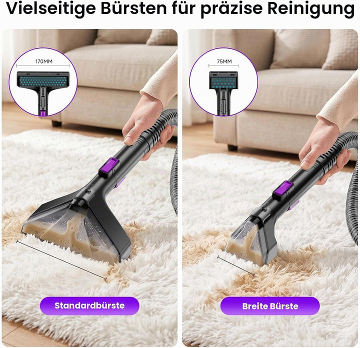 Waschsauger Polsterreiniger Gerät, 600W 21kPa Tragbarer Teppichreiniger Violett, Violett