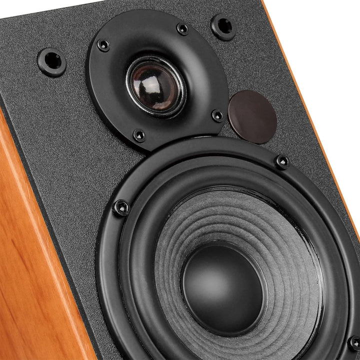 EDIFIER Studio R1380T 2.0 Regallautsprecher-System (42 Watt) im Echtholzgehäuse (MDF). Zwei LINE IN