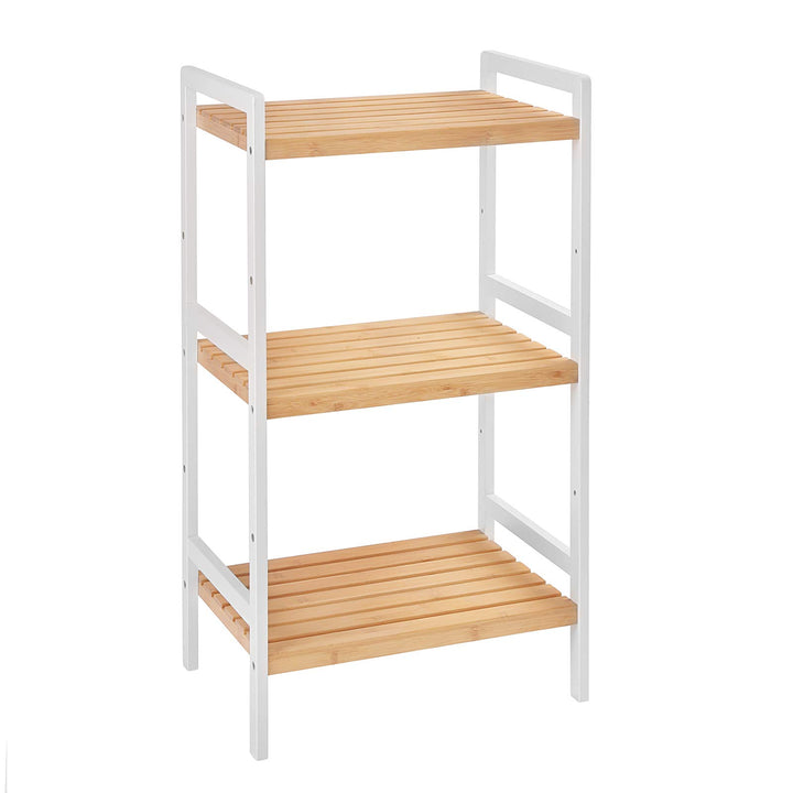 SONGMICS Bambusregal, Küchenregal, Badregal, Bücherregal, Standregal mit 3 Ablagen, 31,5 x 45 x 80 c