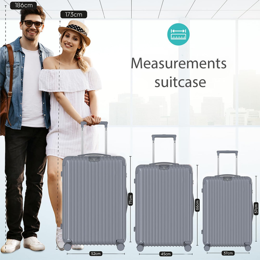 Voyagoux Koffer - 72L, Rollkoffer mittelgross, Hartschalenkoffer, TSA-Schloss, Reisekoffer mit Rolle